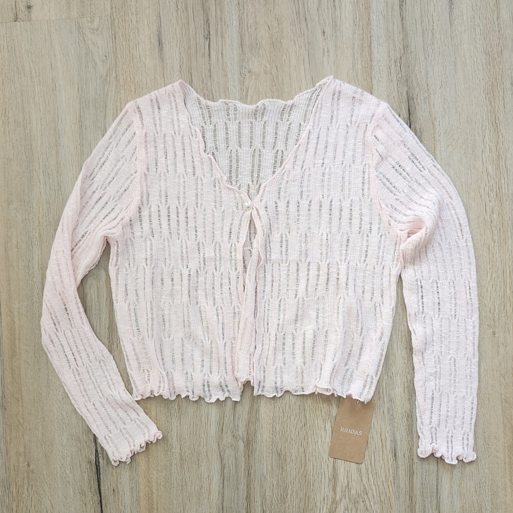 NWT RIHOAS Pink Knit Cardigan